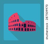 Flat modern design with shadow Colosseum Icon