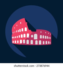 Flat modern design with shadow Colosseum Icon