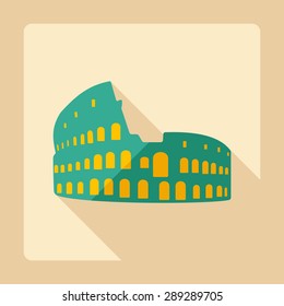 Flat modern design with shadow Colosseum Icon