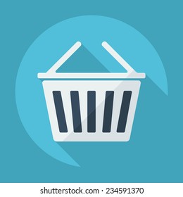 Flat modern design with shadow consumer basket