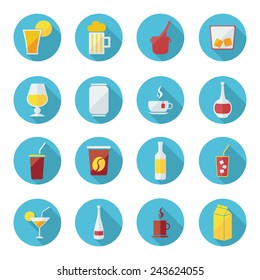 Flat modern design with shadow container a drink