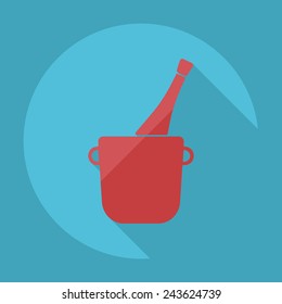Flat modern design with shadow container a drink