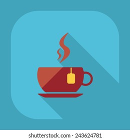 Flat modern design with shadow container a drink