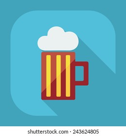 Flat modern design with shadow container a drink