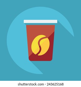 Flat modern design with shadow container a drink