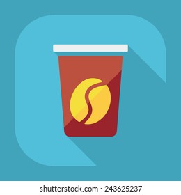 Flat modern design with shadow container a drink
