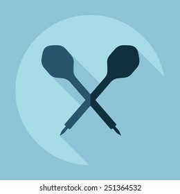 Flat modern design with shadow, darts