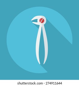 Flat modern design with shadow dental pliers
