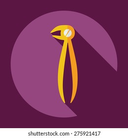Flat modern design with shadow dental pliers