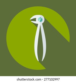 Flat modern design with shadow dental pliers