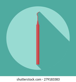 Flat modern design with shadow  Dental elevator