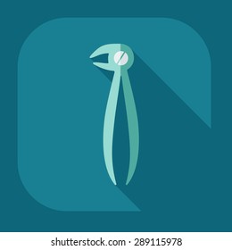 Flat modern design with shadow dental pliers