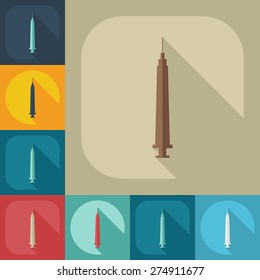 Flat modern design with shadow dentist tool