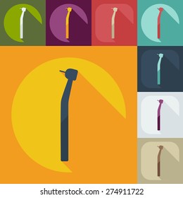 Flat modern design with shadow dentist tool