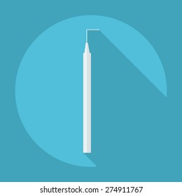 Flat modern design with shadow dentist tool