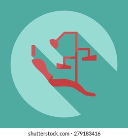 Flat modern design with shadow dentist chair