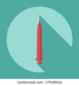 Flat modern design with shadow dentist tool