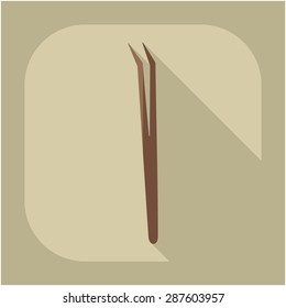 Flat modern design with shadow dentist tool