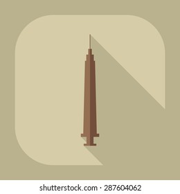 Flat modern design with shadow dentist tool