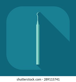 Flat modern design with shadow dentist tool