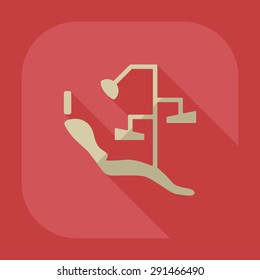 Flat modern design with shadow dentist chair