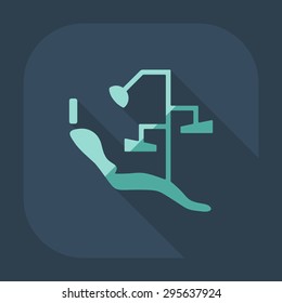 Flat modern design with shadow dentist chair