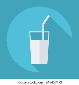Flat modern design with shadow drink, cocktail
