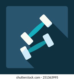 Flat modern design with shadow, dumbbell