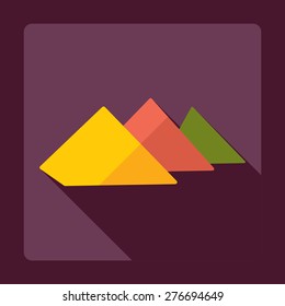 Flat modern design with shadow Egyptian pyramids