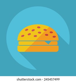 Flat modern design with shadow fast food hamburger