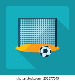 Flat modern design with shadow, football goal