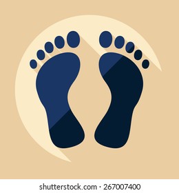 Flat modern design with shadow  footprints icon Spa