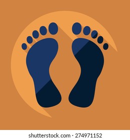 Flat modern design with shadow  footprints icon Spa