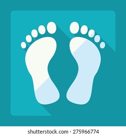 Flat modern design with shadow  footprints icon Spa