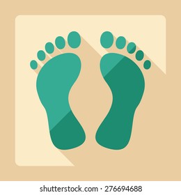 Flat modern design with shadow  footprints icon Spa