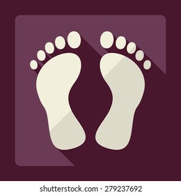 Flat modern design with shadow  footprints icon Spa