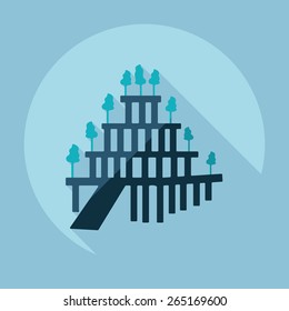 Flat modern design with shadow gardens of Babylon