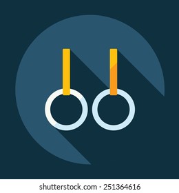Flat modern design with shadow, gymnastic rings
