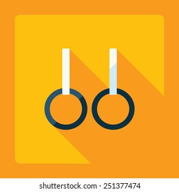 Flat modern design with shadow, gymnastic rings