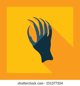 Flat modern design with shadow hand monster, zombies