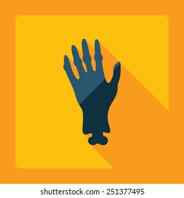 Flat modern design with shadow hand monster, zombies