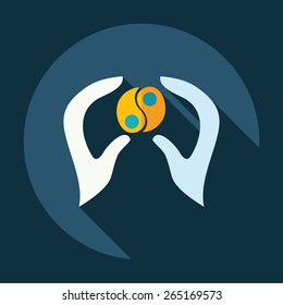 Flat modern design with shadow  hand icon Spa