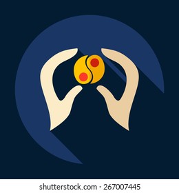 Flat modern design with shadow  hand icon Spa