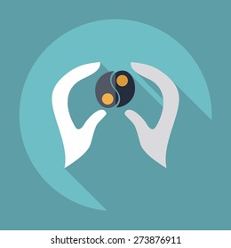 Flat modern design with shadow  hand icon Spa