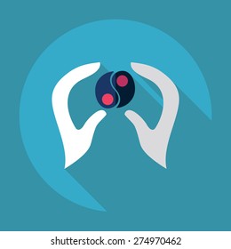 Flat modern design with shadow  hand icon Spa