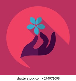 Flat modern design with shadow  hand icon Spa
