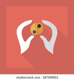 Flat modern design with shadow  hand icon Spa