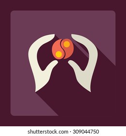 Flat modern design with shadow  hand icon Spa