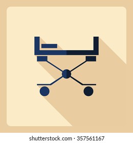 Flat modern design with shadow hospital bed