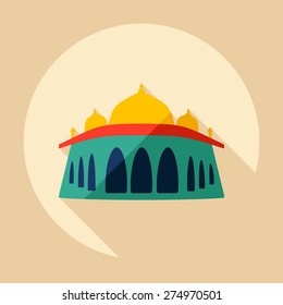 Flat modern design with shadow Humayuns mausoleum